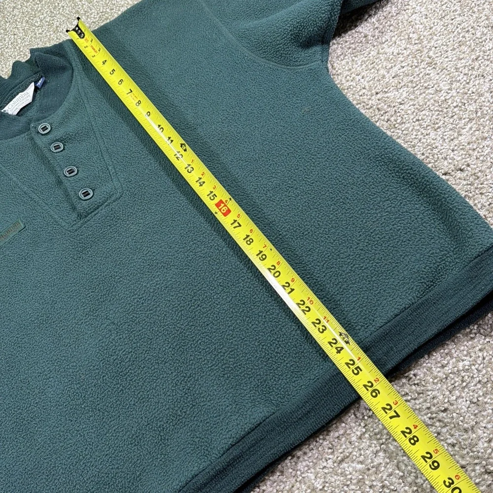 Vintage Columbia Pullover 1/4 Button Fleece Pine Green USA Made Size XL Classic